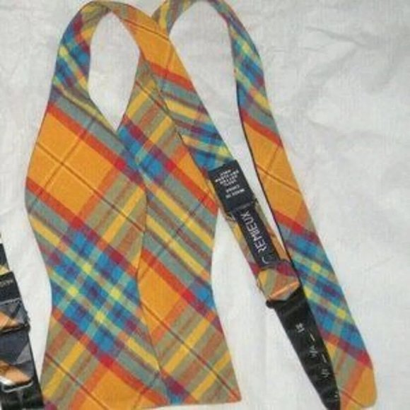 ❤️2 Mens 1 CREMIEUX 1 HISDERN PLAID BOWTIES BOW TIE NEW - Picture 3 of 6